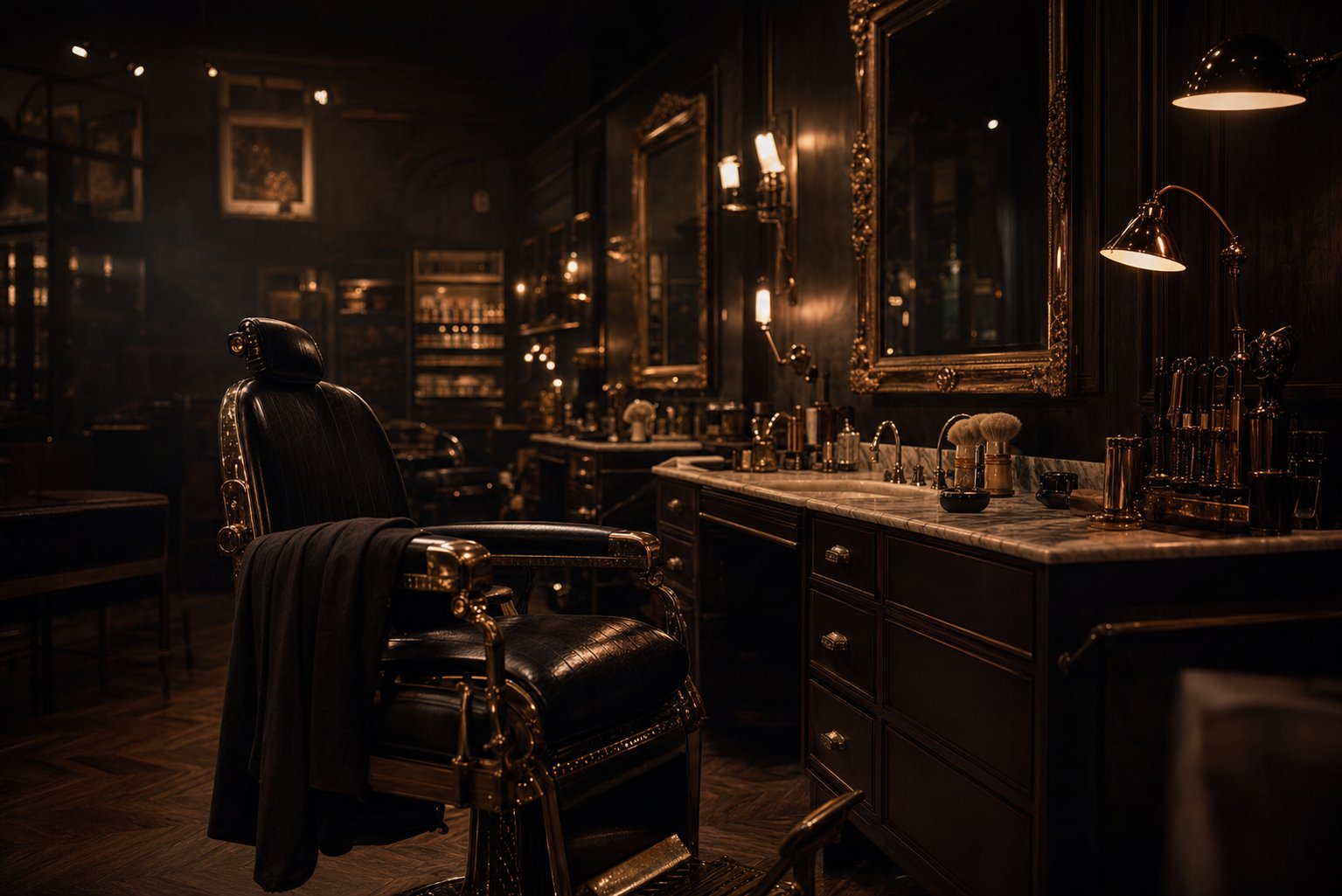 Interior of Cliff Barber Shop